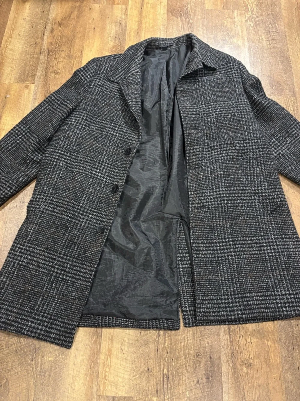 J. Crew Factory Mens Wool Plaid Thompson Car Coat 44 Lined Overcoat Plaid AQ396 - Picture 6 of 6